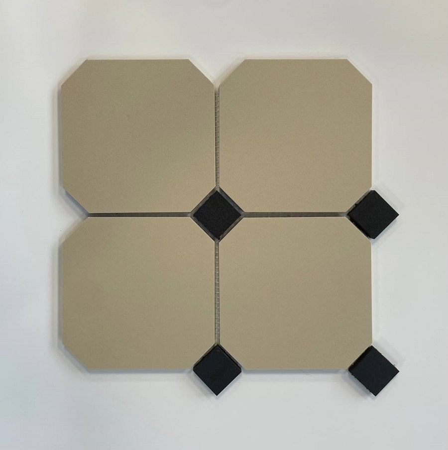 Керамогранит на сетке Original Style OCTAGON Beige and Black сетка 30х30см