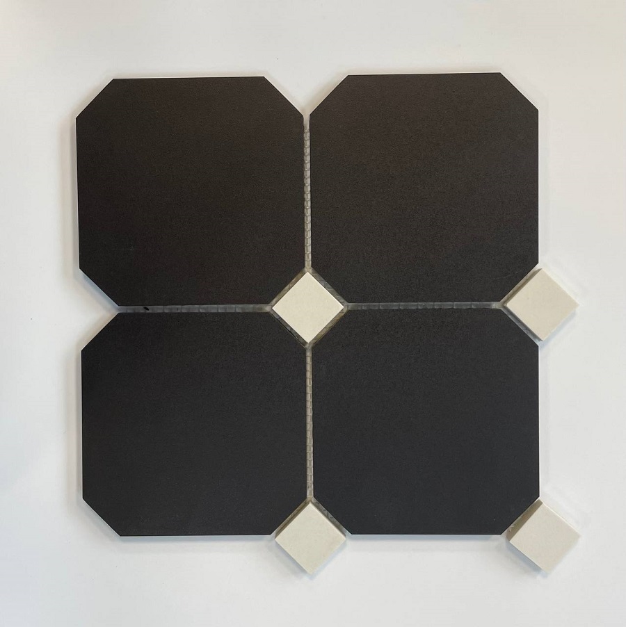 Керамогранит на сетке Original Style OCTAGON Black and White сетка 30х30см