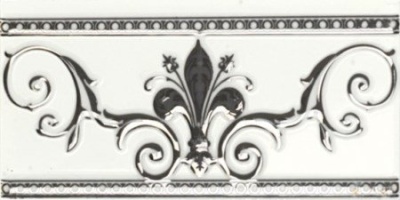 Бордюр Ape NOBLESSE Almera Ceramica Cenefa Blanco Silver 10х20см