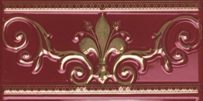 Бордюр Ape NOBLESSE Almera Ceramica Cenefa Burdeos Gold 10х20см