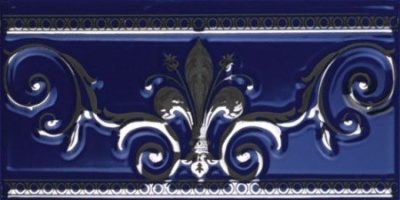 Бордюр Ape NOBLESSE Almera Ceramica Cenefa Cobalto Silver 10х20см