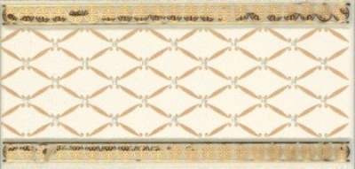 Бордюр Ape NOBLESSE Almera Ceramica Cenefa Delis Marfil Gold 10х20см