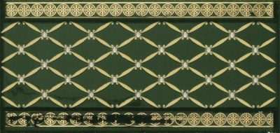 Бордюр Ape NOBLESSE Almera Ceramica Cenefa Delis Verde Botella Gold 10х20см