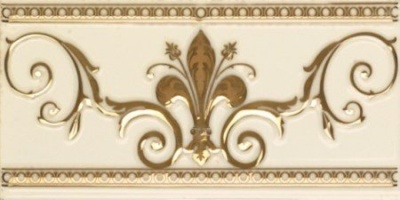 Бордюр Ape NOBLESSE Almera Ceramica Cenefa Marfil Gold 10х20см