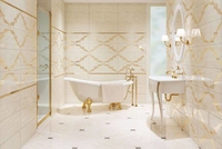 Бордюр Eurotile Ceramica LIA BEIGE Flat Pencil Gold 2х89,5см