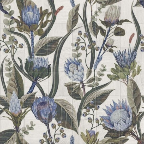 Керамогранит Mainzu MURALES Mural Blue Leaves 120х20см (комплект)