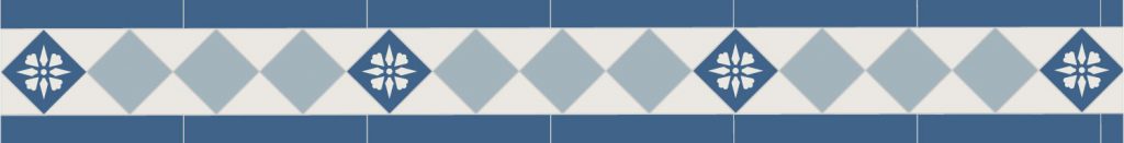 Метлахский бордюр наборный GLASGOW Blue с узорными вставками 12х100см Winckelmans