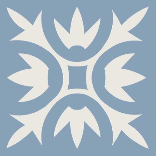 Метлахская узорная плитка ENC27 (Blue, Super White) 5х5см Winckelmans
