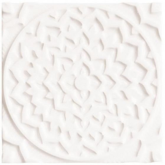 Керамическая плитка Adex EARTH Relieve Mandala Cosmos Navajo White 15х15см
