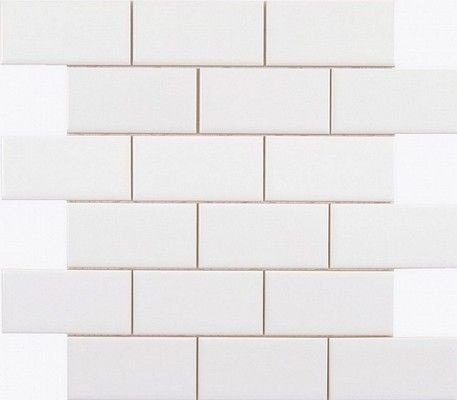 Керамическая мозаика  Adex NERI Liso PB Blanco Z (5х10) Enmallado 30,5х30,9см