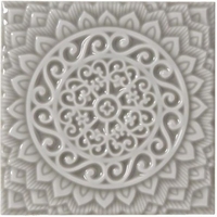 Керамическая плитка Adex STUDIO Relieve Mandala Universe Graystone 14,8х14,8см