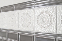 Керамическая плитка Adex STUDIO Relieve Mandala Universe Graystone 14,8х14,8см