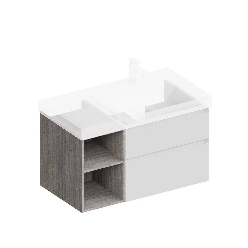 Тумба подвесная Керама Марацци CUBO CUB.90Rh/WHT.M белая матовая-древесная 87,8х47см