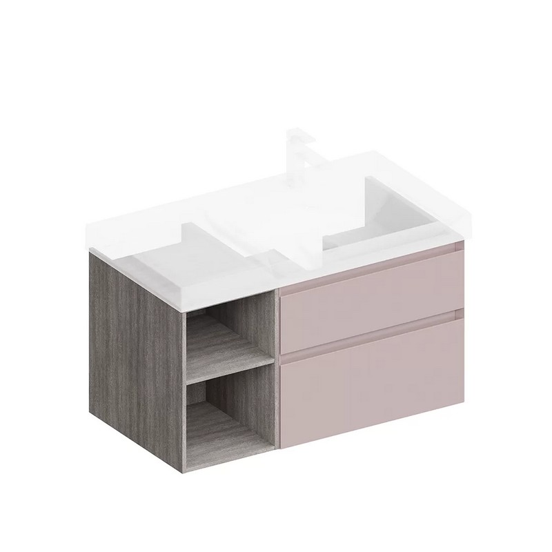 Тумба подвесная Керама Марацци CUBO CUB.90Rh/MAL мальва матовая-древесная 87,8х47см