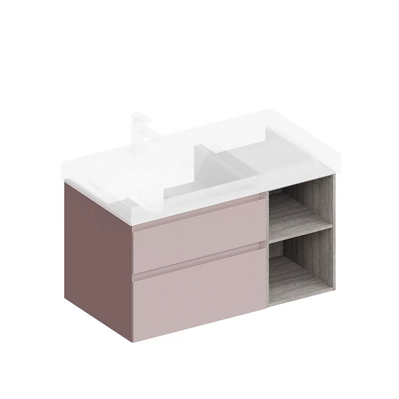 Тумба подвесная Керама Марацци CUBO CUB.90Lh/MAL мальва матовая-древесная 87,8х47см