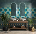 Керамическая плитка Kerama Marazzi РИАД KMD2SRB011BN бирюзовый тёмный глянцевый 7,8x13,5см