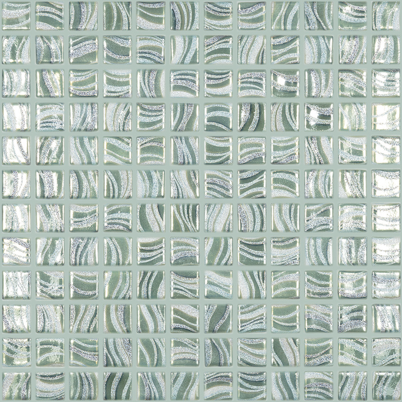 Стеклянная мозаика Vidrepur GLITTER Jade 7806 на сетке 31,7х31,7см (2,5х2,5см)