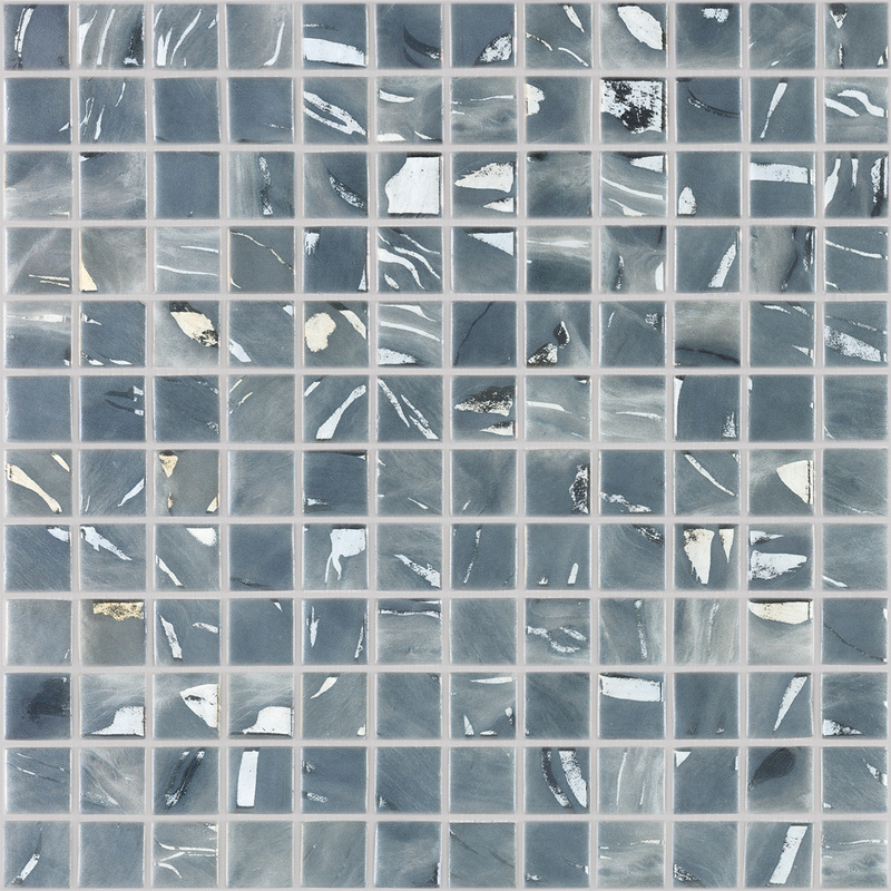 Стеклянная мозаика Vidrepur OASIS Grey 7104 на сетке 31,7х31,7см (2,5х25см)