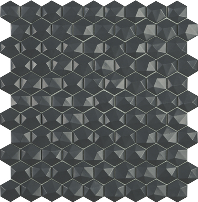 Стеклянная мозаика Vidrepur HEXAGON Nordic 908 D на сетке 30,7х31,7см