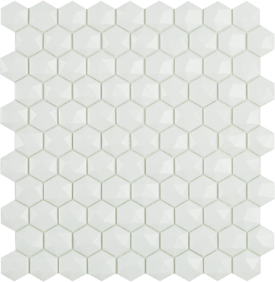 Стеклянная мозаика Vidrepur HEXAGON Nordic 910 D на сетке 30,7х31,7см