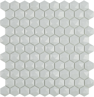 Стеклянная мозаика Vidrepur HEXAGON Nordic 909 D на сетке 30,7х31,7см
