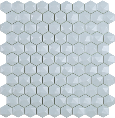Стеклянная мозаика Vidrepur HEXAGON Nordic 925 D на сетке 30,7х31,7см