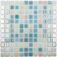 Стеклянная мозаика Vidrepur SHELL MIX GREEN 553 554 на сетке 31,7х31,7см