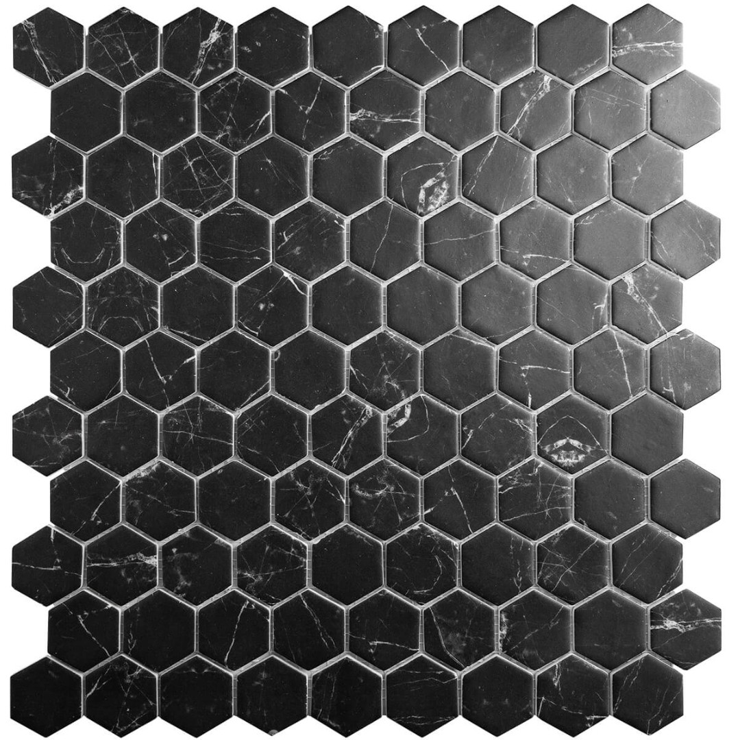 Стеклянная мозаика Vidrepur SUPREME HEX MARQUINA на сетке 30,7х31,7см