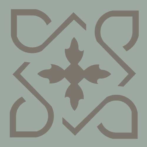 Метлахская узорная плитка ENC07 (Pale Green, Charcoal Antracite) 7х7см Winckelmans