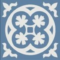 Метлахская узорная плитка ENC15 (Dark Blue, Super White Bas) 7х7см Winckelmans