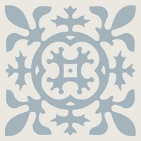 Метлахская узорная плитка ENC02 (Super White Bas, Pale Blue) 10х10 см Winckelmans