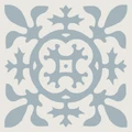 Метлахская узорная плитка ENC02 (Super White Bas, Pale Blue) 10х10 см Winckelmans