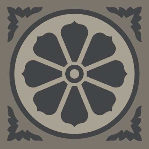 Метлахская узорная плитка ENC04 (Charcoal Antracite, Pale Grey, Black Noi) 10х10 см Winckelmans