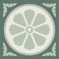 Метлахская узорная плитка ENC04 (Dark Green, Pistache, Super White Bas) 10х10 см Winckelmans