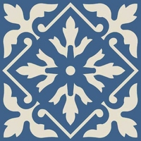 Метлахская узорная плитка ENC10 (Blue Moon, White Bau) 10х10 см Winckelmans