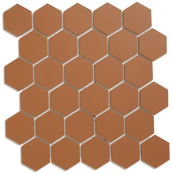 Метлахская мозаика на сетке hex.5 F1 Havana HAV 28,1х29,5см (чип 5,2х6см)