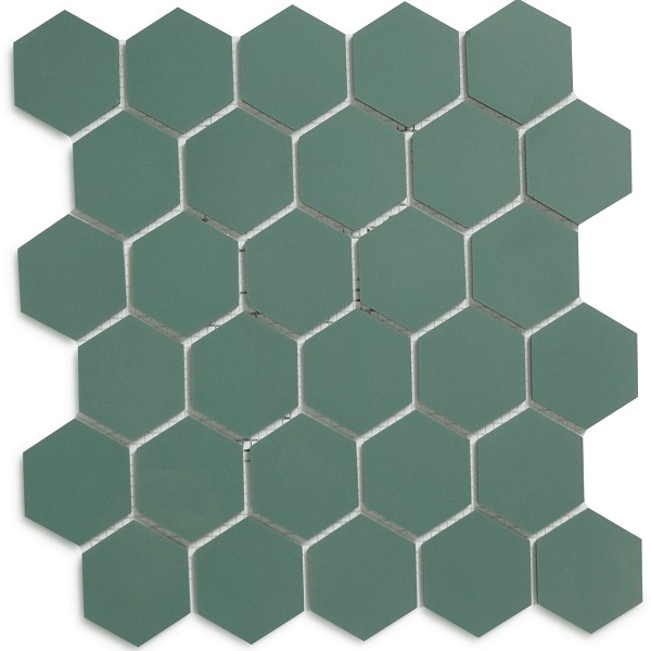 Метлахская мозаика на сетке hex.5 F1 Dark Green VEF 28,1х29,5см (чип 5,2х6см)