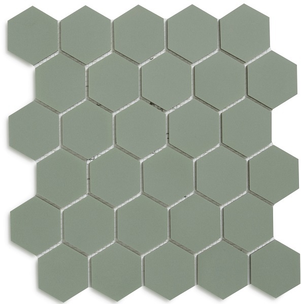 Метлахская мозаика на сетке hex.5 F1 Pale Green VEP 28,1х29,5см (чип 5,2х6см)