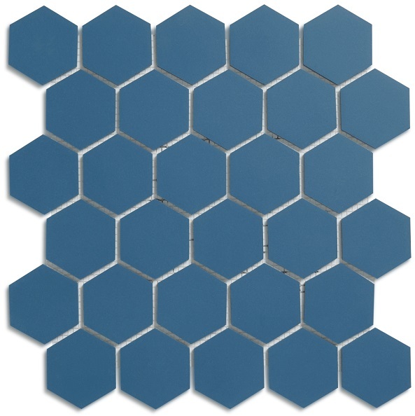 Метлахская мозаика на сетке hex.5 F1 Blue Moon BEN 28,1х29,5см (чип 5,2х6см)