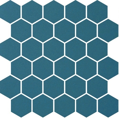 Метлахская мозаика на сетке hex.5 F1 Dark Blue BEF 28,1х29,5см (чип 5,2х6см)