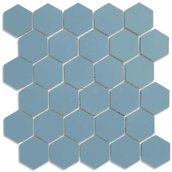 Метлахская мозаика на сетке hex.5 F1 Pale Blue BEP 28,1х29,5см (чип 5,2х6см)
