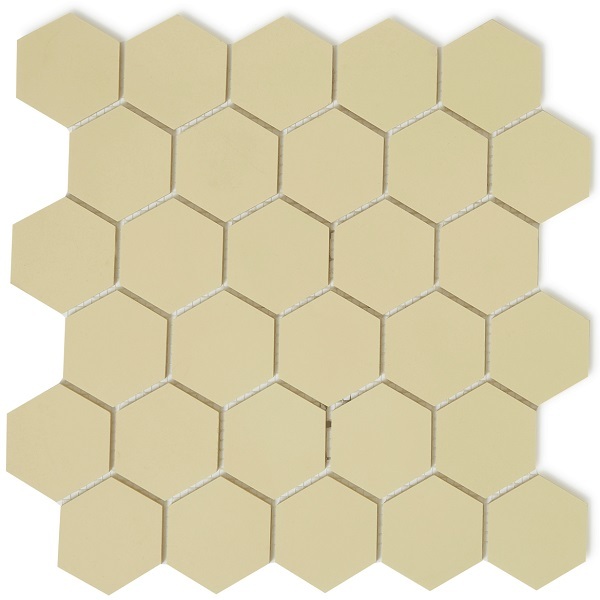 Метлахская мозаика на сетке hex.5 F1 Vanilla VAN 28,1х29,5см (чип 5,2х6см)