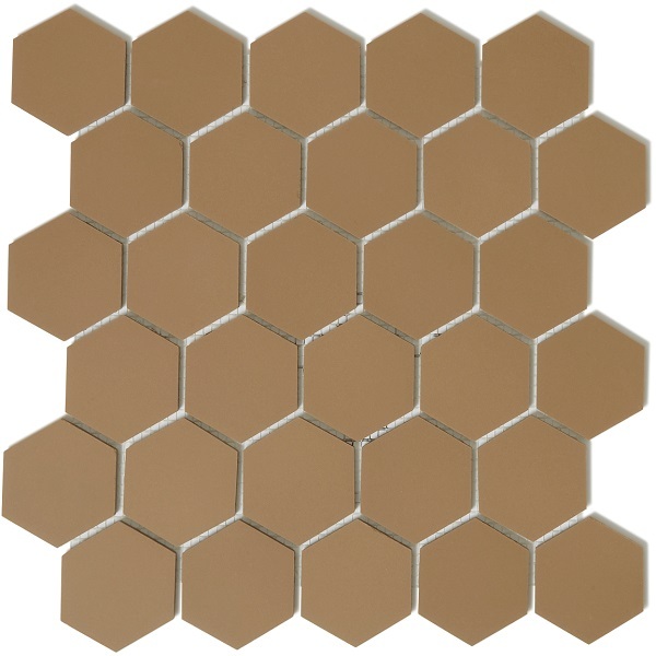 Метлахская мозаика на сетке hex.5 F1 Coffee CAF 28,1х29,5см (чип 5,2х6см)