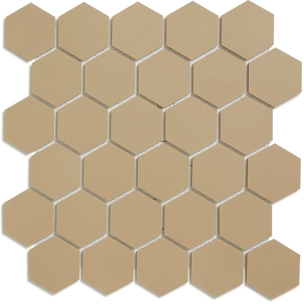 Метлахская мозаика на сетке hex.5 F1 Linen LIN 28,1х29,5см (чип 5,2х6см)