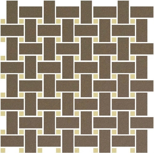 Метлахская мозаика на сетке Basketweave 5 (Mole TAU, Vanilla VAN) 31,4х31,4см (толщ.5мм)