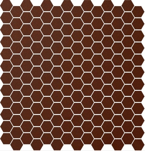Метлахская мозаика на сетке hex.2,5 E1 Red ROU 28,1х29,5см (чип 2,5х2,9см)