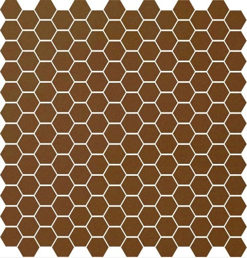 Метлахская мозаика на сетке hex.2,5 E1 Toffee CAR 28,1х29,5см (чип 2,5х2,9см)