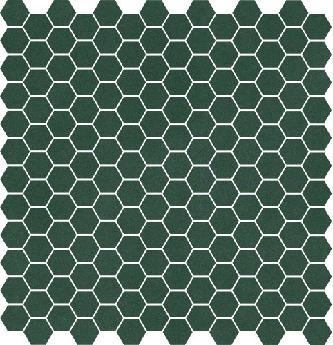 Метлахская мозаика на сетке hex.2,5 E1 Dark Green 28,1х29,5см (чип 2,5х2,9см)