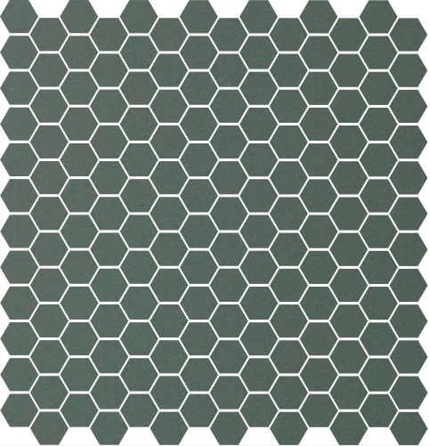 Метлахская мозаика на сетке hex.2,5 E1 Green VEU 28,1х29,5см (чип 2,5х2,9см)