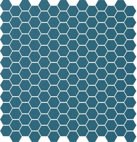 Метлахская мозаика на сетке hex.2,5 E1 Dark Blue BEF 28,1х29,5см (чип 2,5х2,9см)